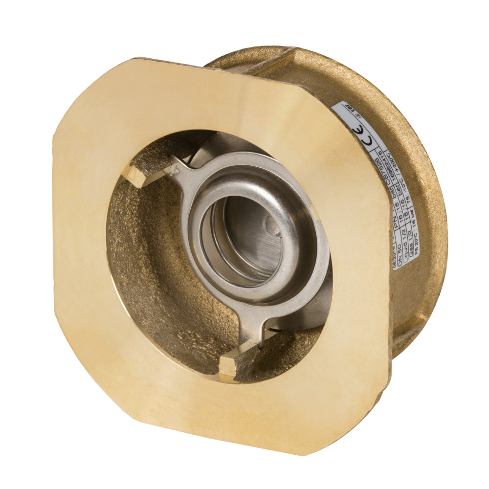 Клапан обратный Danfoss NVD 802 Ду 32, пружинный межфланцевый | 065B7520 латунь