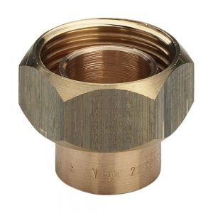 Вставка с накидной гайкой пайка-резьба В 15-3/4″ Viega 94384G | 113148 бронза