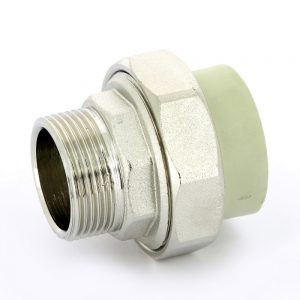 Муфта комбинированная разъемная 1 1/4″ полипропилен 40 FV-Plast 237 | 237040 серая