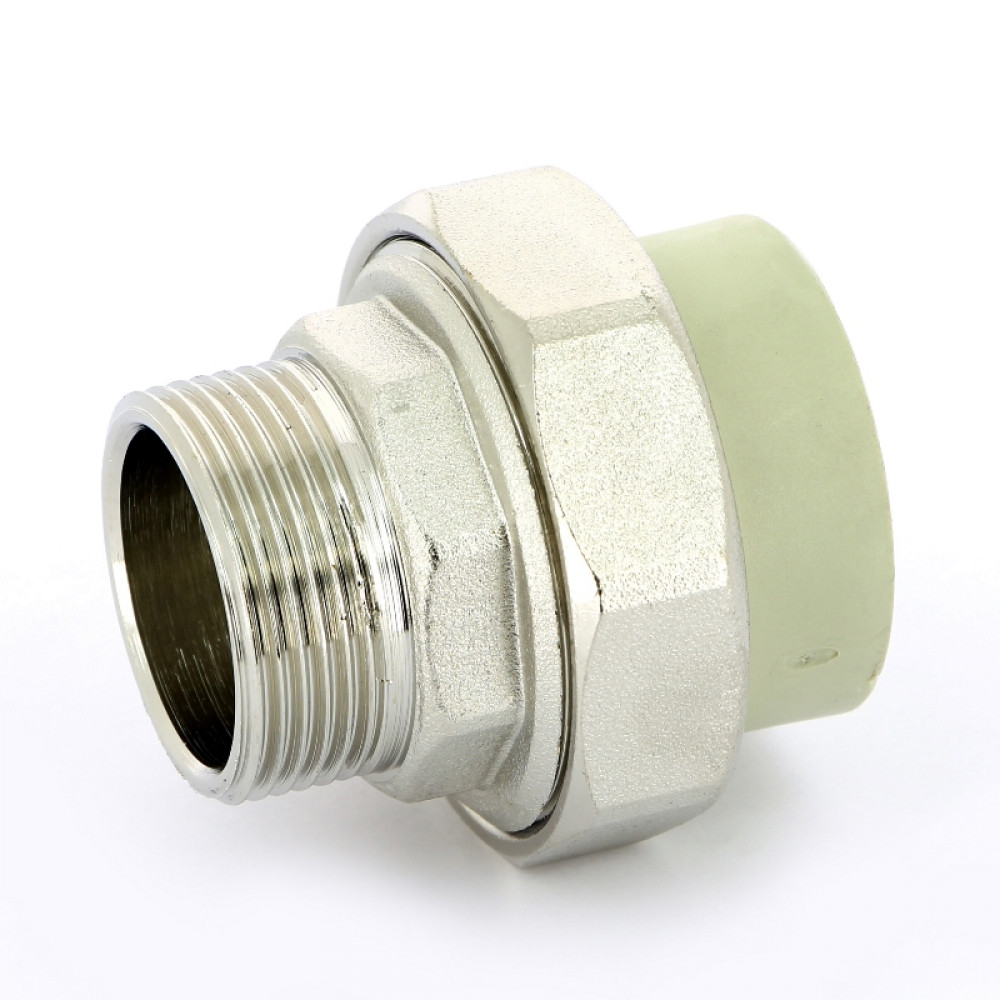 Муфта комбинированная разъемная 1 1/4″ полипропилен 40 FV-Plast 237 | 237040 серая