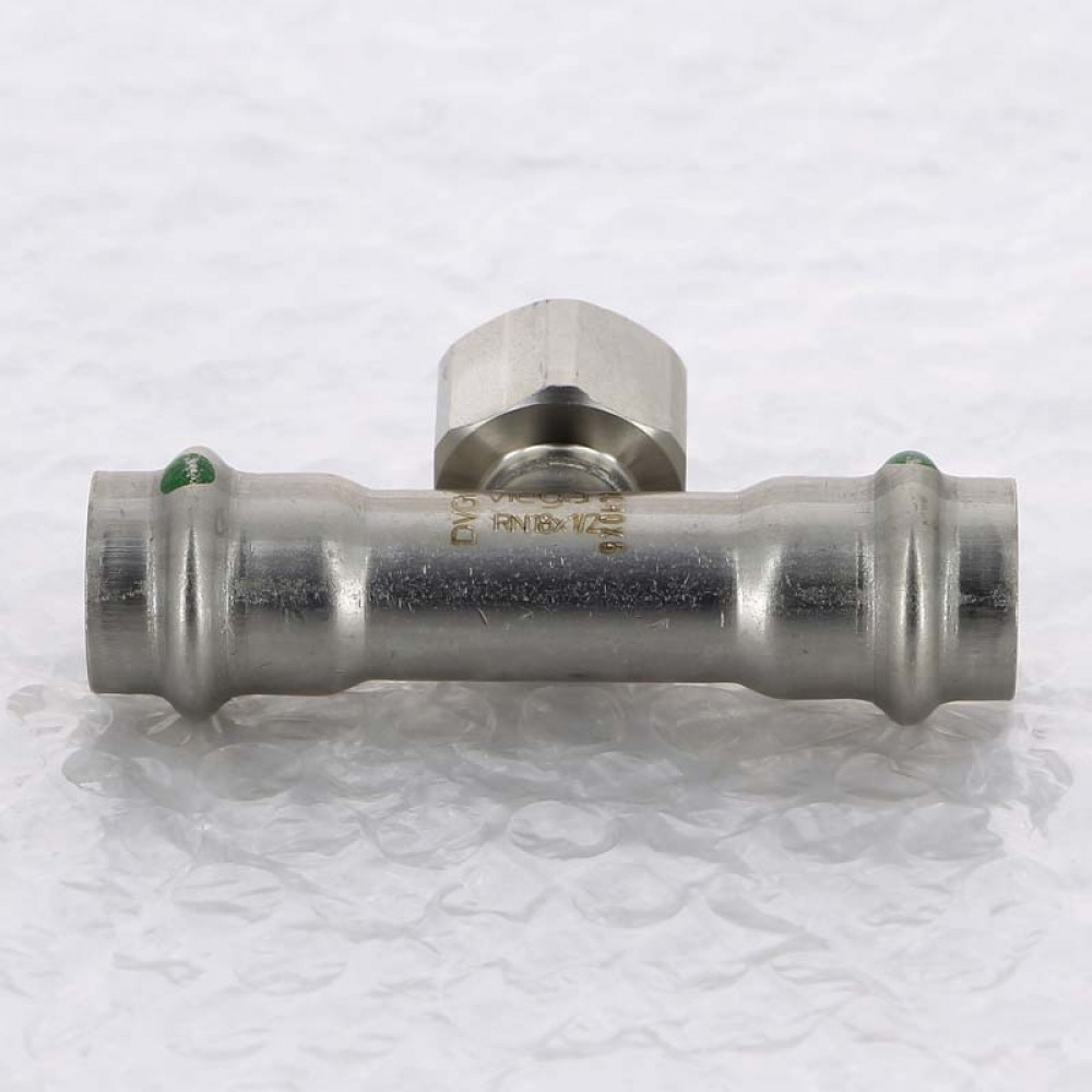 Тройник 18×1/2″ Viega 437152 нержавеющая сталь