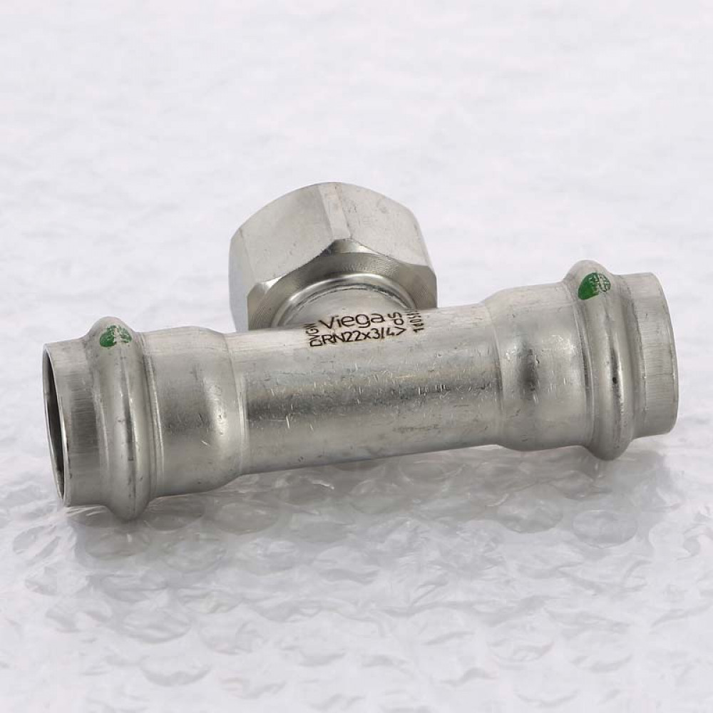 Тройник 22×3/4″ Viega 437183 нержавеющая сталь
