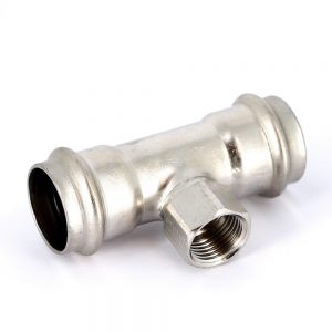 Тройник 28×1/2″ Viega 437190 нержавеющая сталь