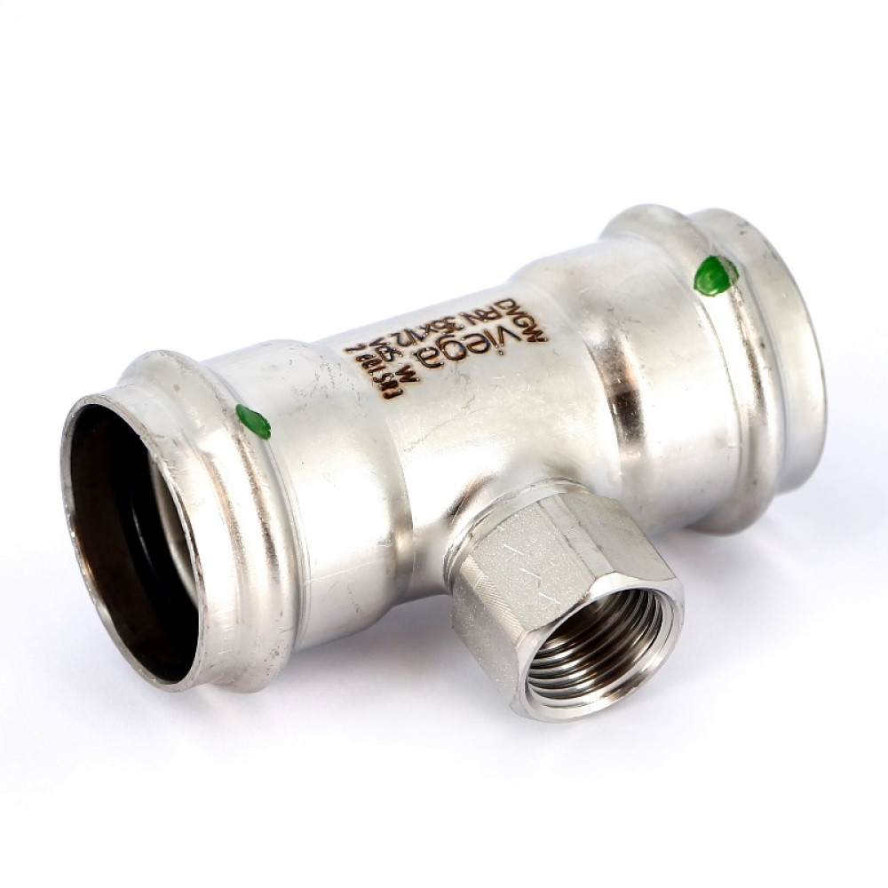 Тройник 35×1/2″ Viega 437213 нержавеющая сталь