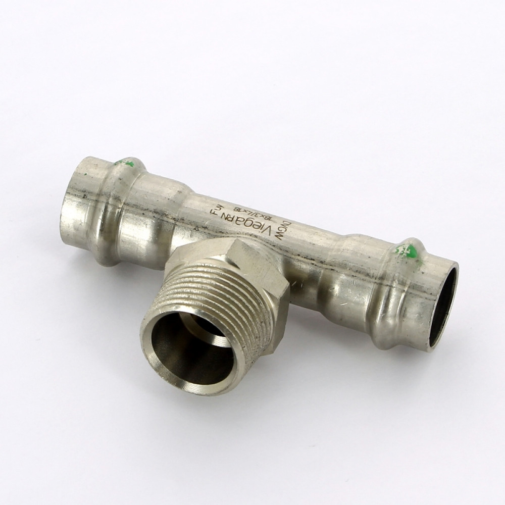 Тройник 18×3/4″ Viega 445973 нержавеющая сталь