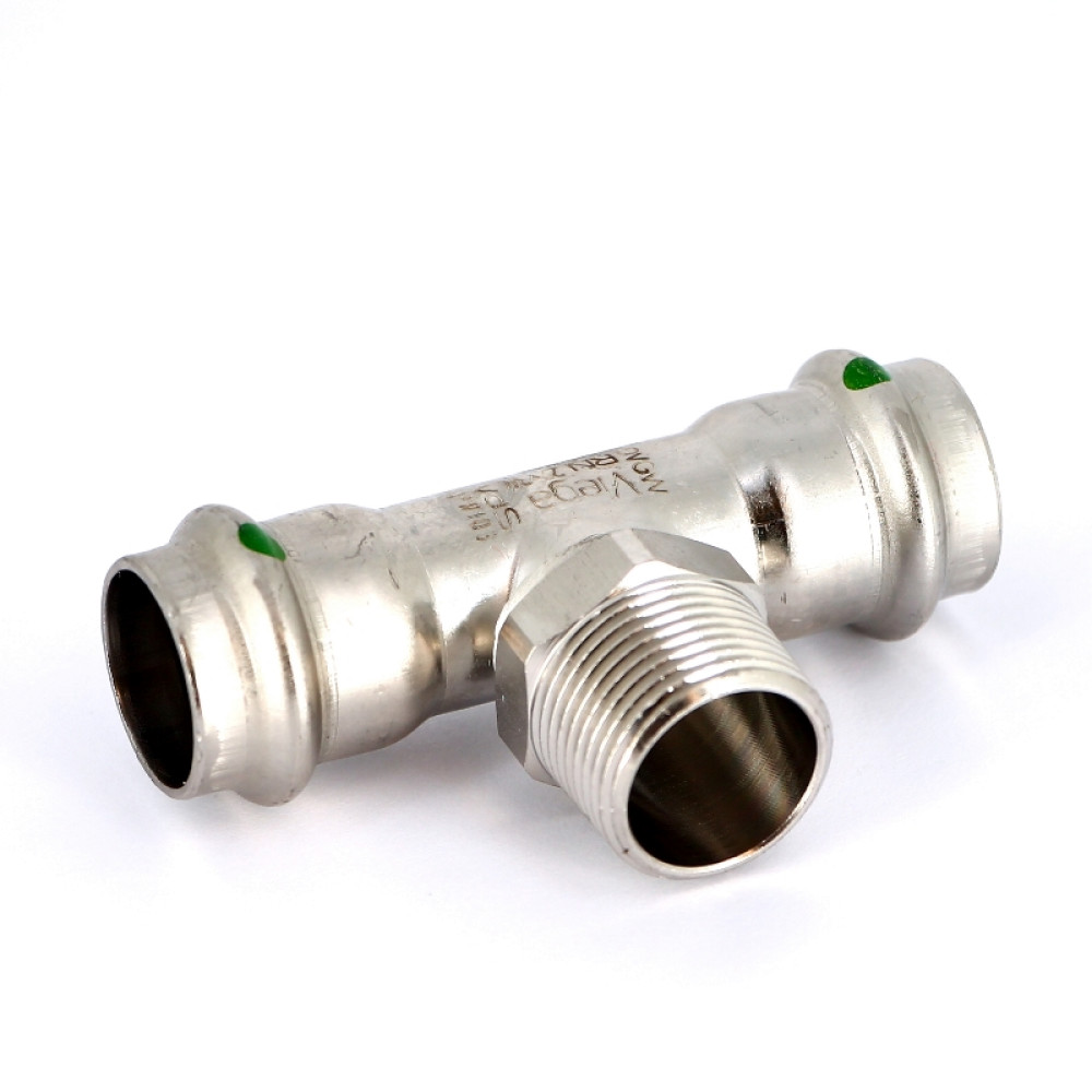 Тройник пресс НР 22 Viega 2317.1 SC‑Contur Sanpress Inox | 445980 нержавеющая сталь