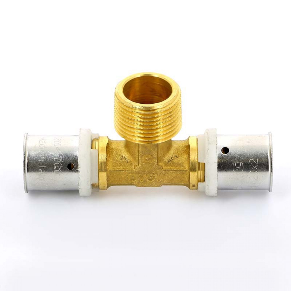 Тройник комбинированный пресс-Н 32-3/4″-32 Uni-Fitt | 708G9390 латунь