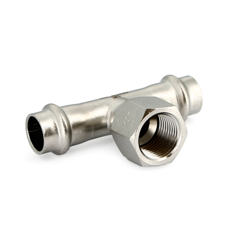 Тройник комбинированный пресс-В 35-1/2″ | Uni-Fitt 797S5250 нержавеющая сталь