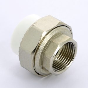 Муфта комбинированная разъемная В PPR 25-3/4″ Pro Aqua PA200 | PA20014 полипропилен белый