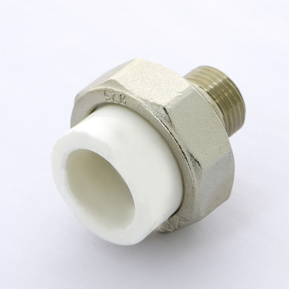 Муфта разъемная с наружной резьбой PPR 25-1/2″ нр Pro Aqua PA210 | PA21012 полипропилен белый