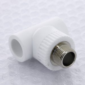 Тройник полипропиленовый с наружной резьбой PPR 20-1/2-20 Pro Aqua | PA25008P белый