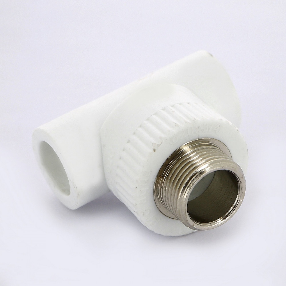 Тройник комбинированный сварка-Н PPR 20-3/4″ Pro Aqua PA250 | PA25010P полипропилен белый