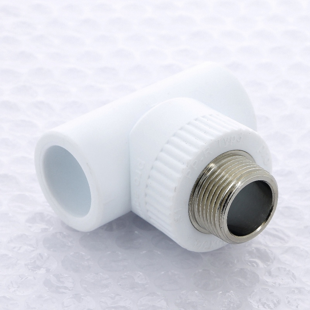 Тройник полипропиленовый с наружной резьбой 25-3/4″ Pro Aqua PA250 | PA25014P белый