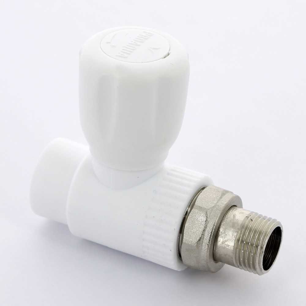 Кран для радиатора прямой 25-3/4″ Pro Aqua PA410 | PA41010 полипропиленовый белый