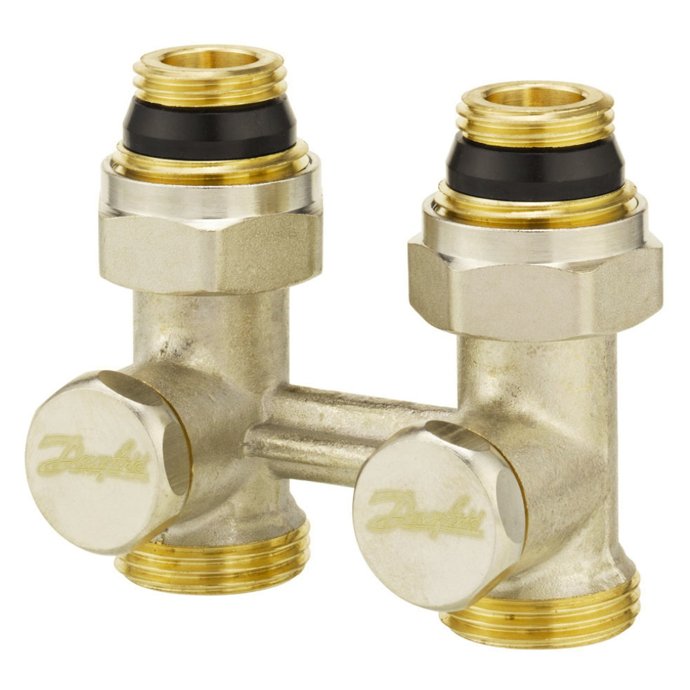 Узел нижнего подключения радиатора прямой RLV-KS Danfoss 003L0220 ДУ15, двухтрубный/однотрубный