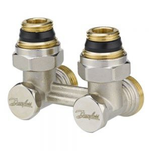 Узел нижнего подключения радиатора угловой RLV-KS Danfoss 003L0222 ДУ15, двухтрубный/однотрубный