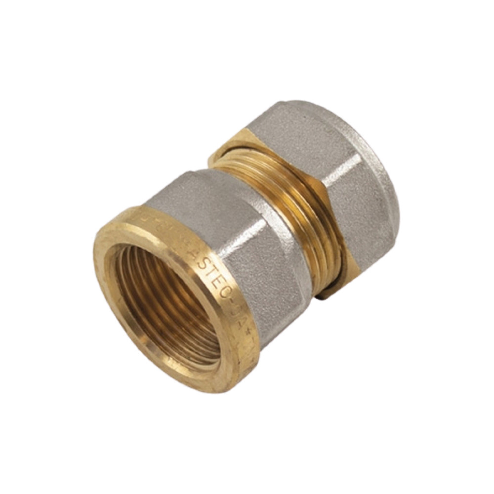 Муфта BP 15×3/4 Tiemme 1000125 обжим — резьба никелированная латунь
