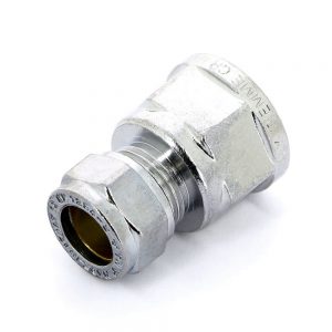 Соединение прямое 10×1/2″ В Tiemme 1130005 обжим — резьба хромированная латунь