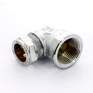 Соединение угловое 15×1/2″ В Tiemme 1130055 обжим — резьба хромированная латунь