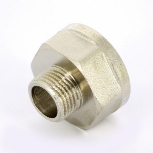 Переходник HB 3/8»х1/2» Tiemme 1500174 резьба никелированная латунь