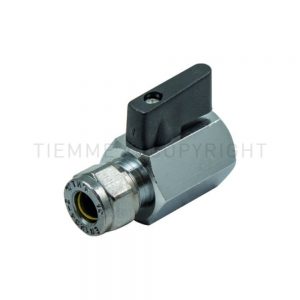 Кран мини обжимной для трубы 12х1/2′ флажок черный SMALL Tiemme 2900034
