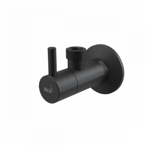 Вентиль для смесителя угловой с фильтром, Alcaplast ARV003-BLACK круглый, черный