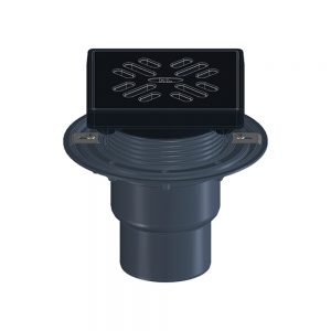 HL3100TG Трап с вертикальным выпуском DN75/110, незамерзающим запахозапирающим устройством, с чугунными подрамником 190х190 мм и решёткой 175х175 мм