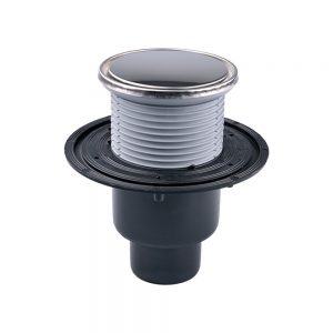 Трап HL310NPrR с сухим затвором, вертикальный, с круглой решеткой