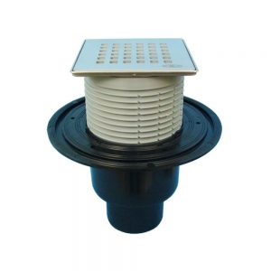 HL310N-3120 Трап душевой HL DN50/75/110 вертикальный с запахозапирающим устройством, 121х121мм Клик-клак /115х115мм “Quadra”