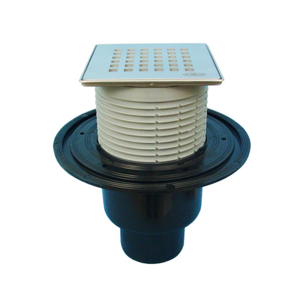 HL310N-3120 Трап душевой HL DN50/75/110 вертикальный с запахозапирающим устройством, 121х121мм Клик-клак /115х115мм “Quadra”
