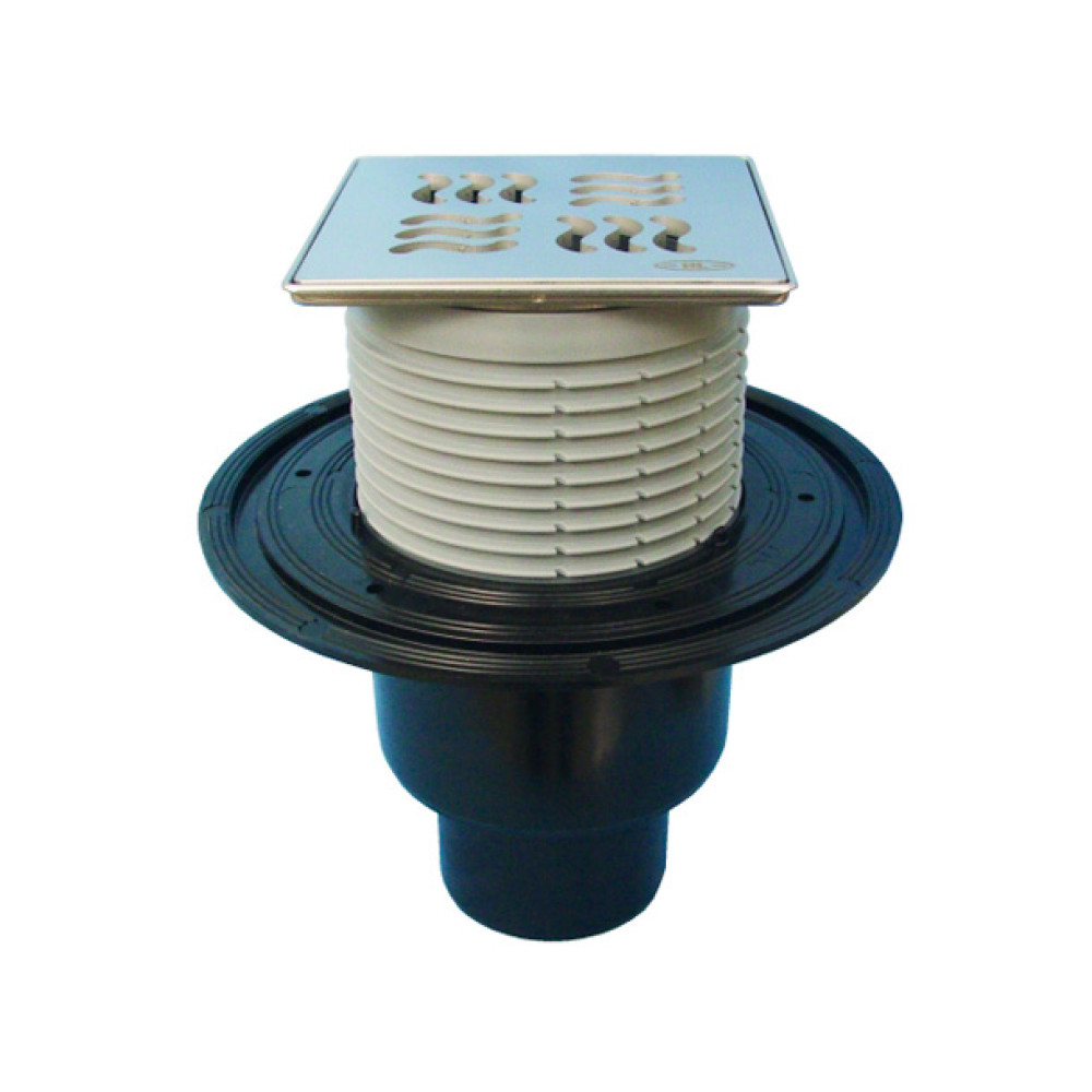 HL310N-3125 Трап душевой HL DN50/75/110 вертикальный с запахозапирающим устройством, 121х121мм Клик-клак /115х115мм “Yukon”
