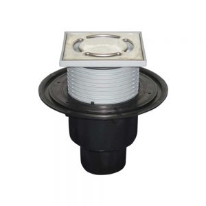 HL310N.2 трап для балконов и террас DN 50/75/110 с решеткой из нержавеющей стали 123х123мм
