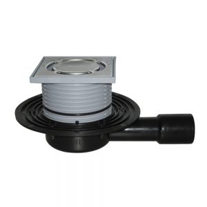 HL90.2 трап для балконов и террас DN 40/50 115х115мм горизонтальный выпуск