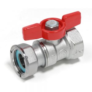 Кран шаровой со сгоном 3/4″-1″ Giacomini R251P R251PX005 бабочка с накидной гайкой