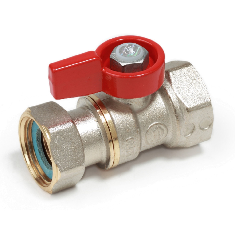 Кран шаровой со сгоном 3/4″ Giacomini R251P-1 R251PX014 ручка-флажок с накидной гайкой
