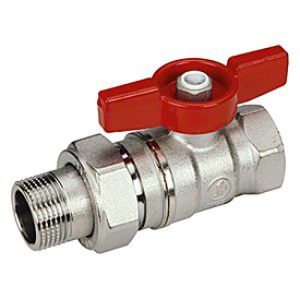 Кран шаровой с амерканкой (сгоном) 3/4″ Giacomini R259D R259X005 бабочка внутренняя-наружная резьба стандартнопроходной