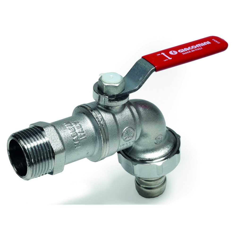 Шаровой кран латунный 1″ НР, садовый, ручка-рычаг, Giacomini R621X015