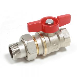 Кран шаровой с амерканкой (сгоном) 1 1/4″ Giacomini DADO R919 R919X009 бабочка внутренняя-наружная резьба