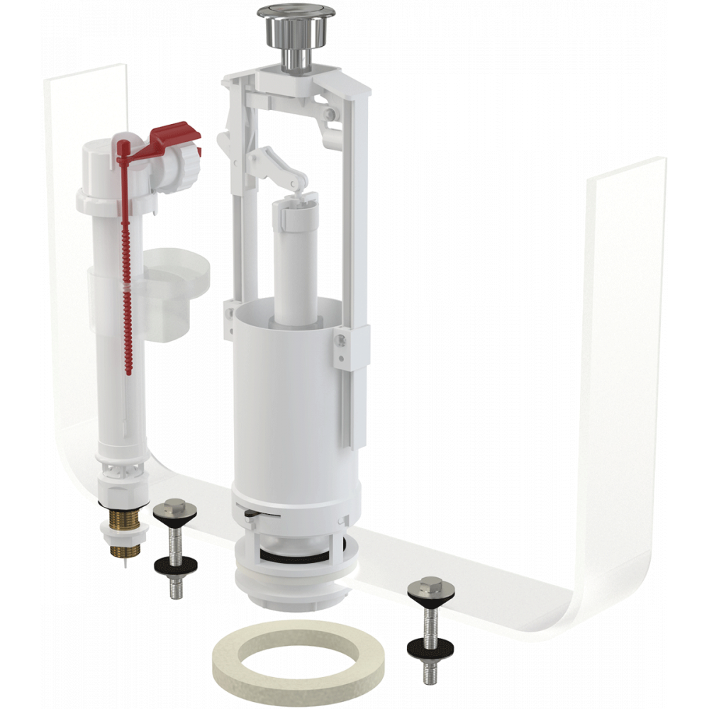 Арматура для бачка унитаза Alcaplast SA2000SK 3/8″ хром комплект с нижней подводкой